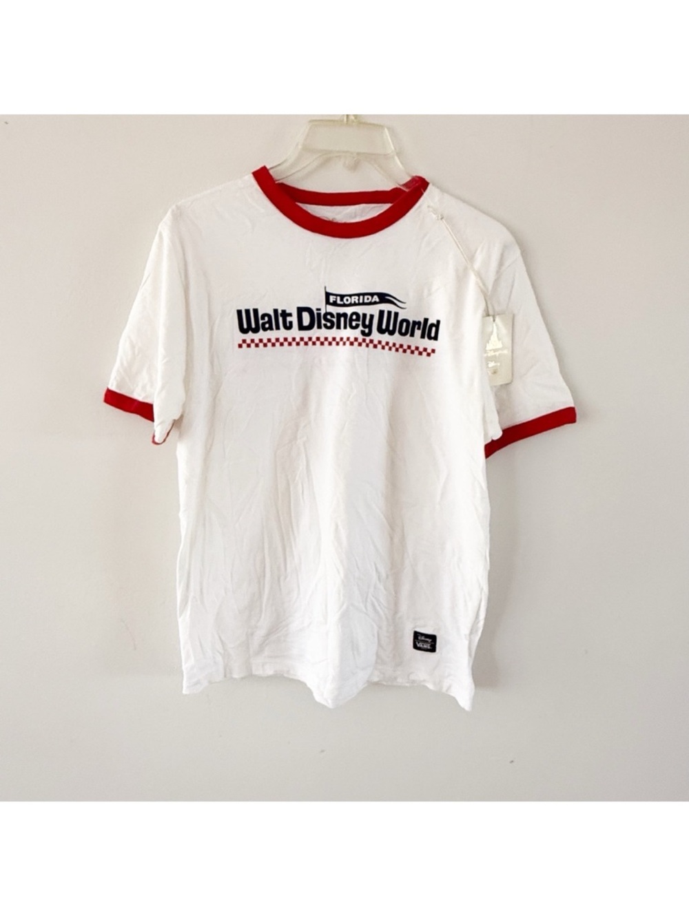 NWT Disney World Vans Boys Classic Fit Ringer Tshirt Large Vacation Resort